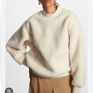 COS Oversized Mock-Neck Teddy Sweatshirt